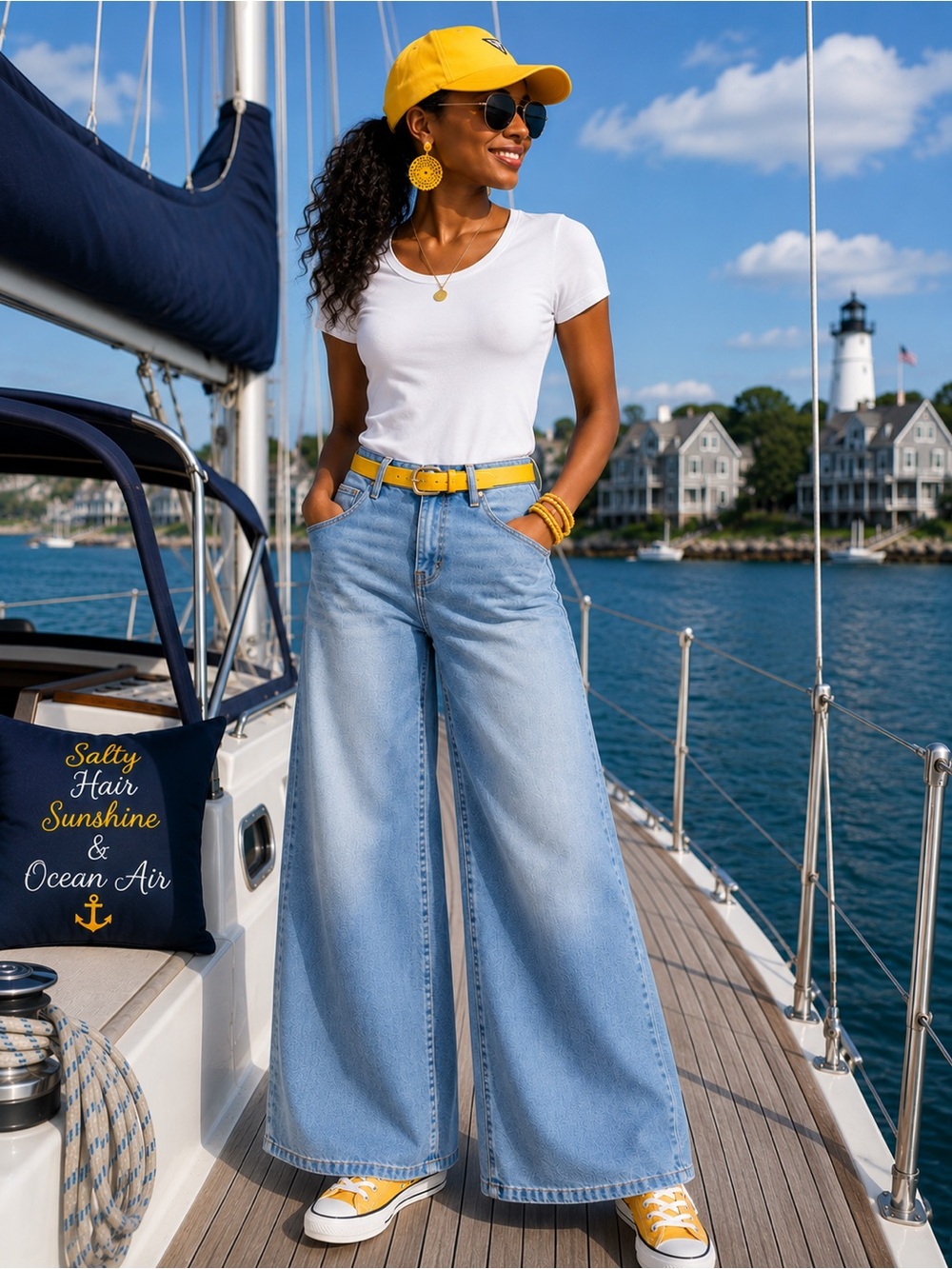 GUESS Light Blue Wide-Leg Denim Jeans
